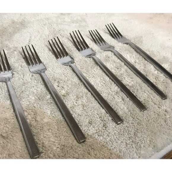 Glo Hill GH Stainless Steel Dinner Forks 8"  Set Of 6 Minimalist Modern - Picture 3 of 15
